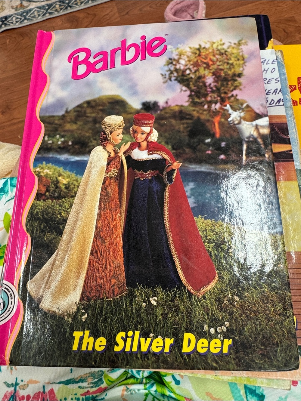 Barbie "The Silver Deer" Storybook - Pink Logo, hardcover 1998 excellent